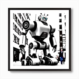 Robot On The Street 26 Art Print