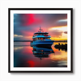 Sunset On A Boat 22 Art Print