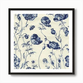 Blue And White Flowers Art Print