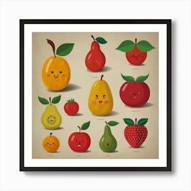 Happy Fruits Stock Videos & Royalty-Free Footage Art Print