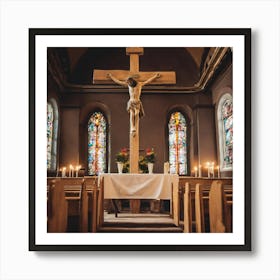 Crucifix In A Church 2 Art Print