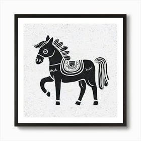 Horse In Black And White Art Print