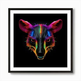 Neon Kangaroo Head 1 Poster