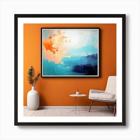 Mock Up Canvas Framed Art Gallery Wall Mounted Textured Print Abstract Landscape Portrait (8) Art Print