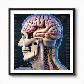 Human Brain And Nervous System 4 Art Print