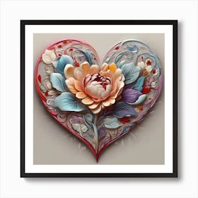 Heart Of Flowers 3 Art Print