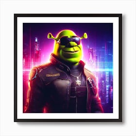 Space Voyage Commander Shrek Art Print