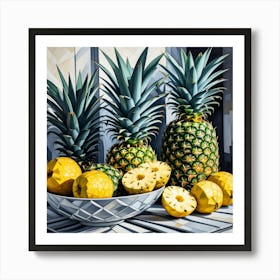 Pineapple Bowl Art Print