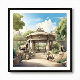 Zoo Sunny Day Art Print