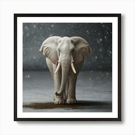 Elephant In The Snow 1 Art Print