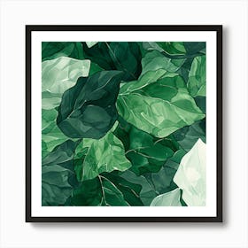 Watercolor Leaves 3 Art Print