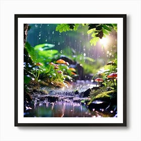 Waterfall In The Forest Art Print