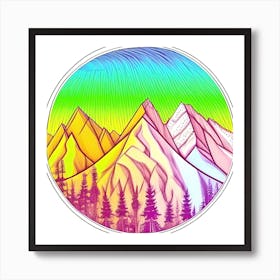 Rainbow Mountains Art Print