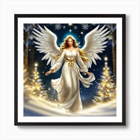 Angel In The Snow 2 Art Print