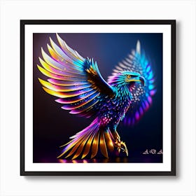 Abstract Beautifully Designed Phoenix Colorful Art Art Print