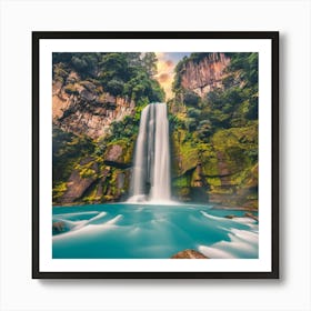 Waterfall In The Mountains 3 Art Print