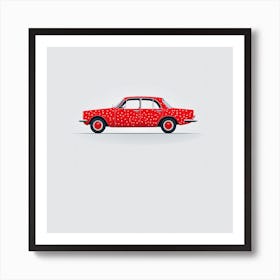 Red Polka Dot Car Art Print