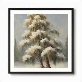 Pine Tree In Snow 1 Art Print