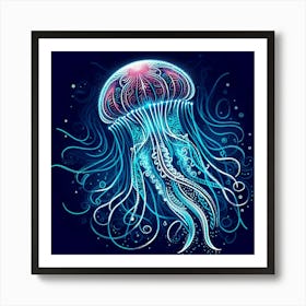 Illustration Jellyfish 3 Art Print