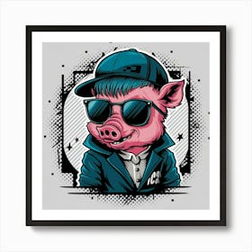 Hip Hop Pig Art Print