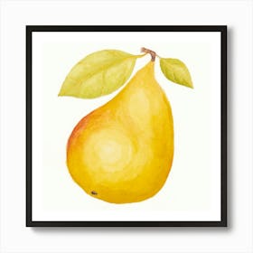 Yellow Pear Watercolor Art Print