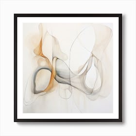 Abstract Organic Minimalist Gray Brown Splash In Muted Colors 4 Art Print