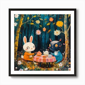 Tea Party In The Woods Art Print