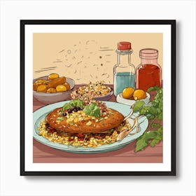 Illustration Of Food For Website Recipes Icon Draw Art Print