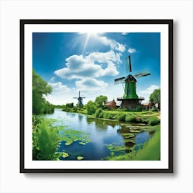 Water Green Nature View River Old Structure Light Electrical Sun Day Architecture Fauna Art Print