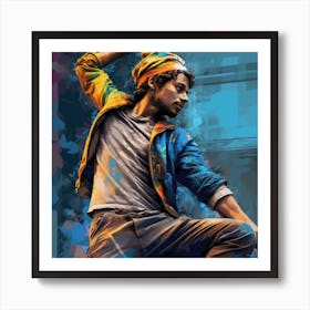 Dancer In Blue Art Print