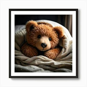 Firefly Cozy Little Bear Snuggled In Bed 27600 Art Print