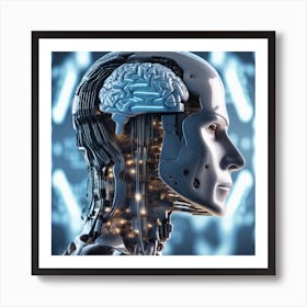 Robot Head 38 Art Print