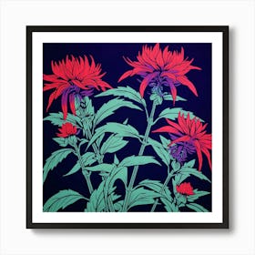 Bee Balm 2 Pop Art Illustration Square Art Print