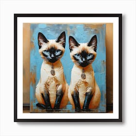 Siamese cats 2 Art Print