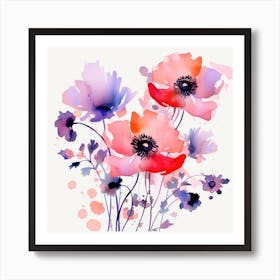 Watercolor Flowers 5 Art Print