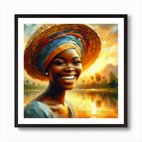 African Woman Smiling Art Print