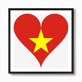 Heart Love Vietnam Flag Star Asia South Symbol Art Print