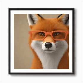 Fox In Glasses 2 Art Print