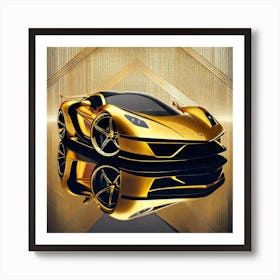 Gold Sports Car 14 Art Print