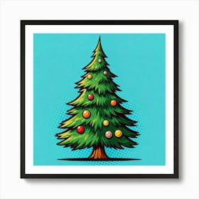 Pop art Christmas tree Art Print