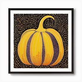 Yayoi Kusama Inspired Pumpkin Black And Yellow 6 Art Print