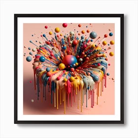 Abstract Painting drip Art Print