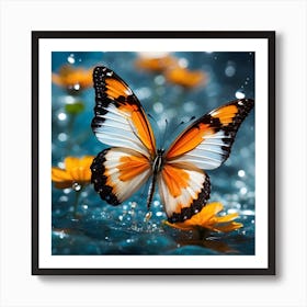 Butterfly In Water Art Print