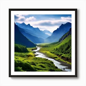 Mountain Valley Hill Meadow River Lake Ocean Desert Plain Forest Tundra Savanna Glacie (1) Art Print