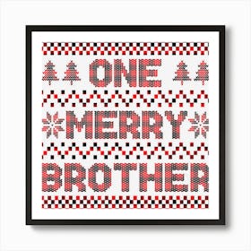 Buffalo Plaid One Merry Brother Ugly Christmas Sweater Xmas Art Print