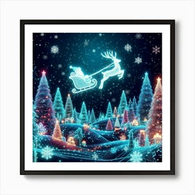 Santa Claus In Sleigh 1 Art Print