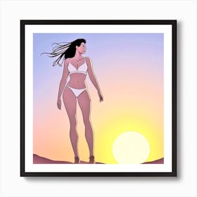 Woman In Bikini Art Print