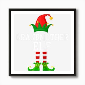 Womens Grandmother Elf Cool Group Family Matching Christmas Pajamas Art Print