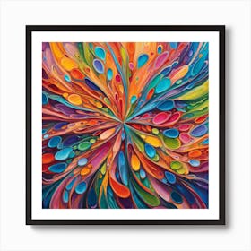 A Brightly Colored Abstract Painting (3) Art Print