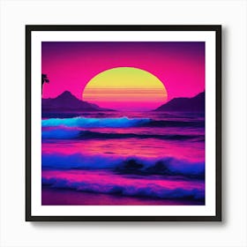 Sunset Over The Ocean Art Print